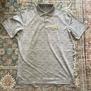 Men’s Peter Millar Summer Comfort Polo Shirt University of Michigan Medium Camo